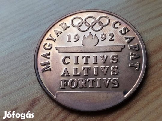 1992-es Vívó bronz emlékérem "Barcelonai Olimpia" Magyar Csa