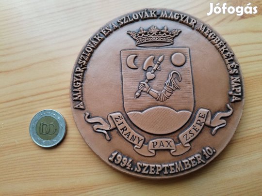 1994-es kerámia plakett Magyar Szlovák Megbékélés