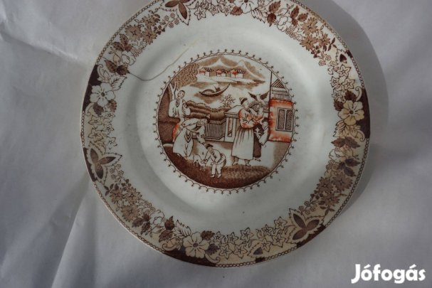 19 cm.-es angol kinaizáló antik porcelán kistányér eladó