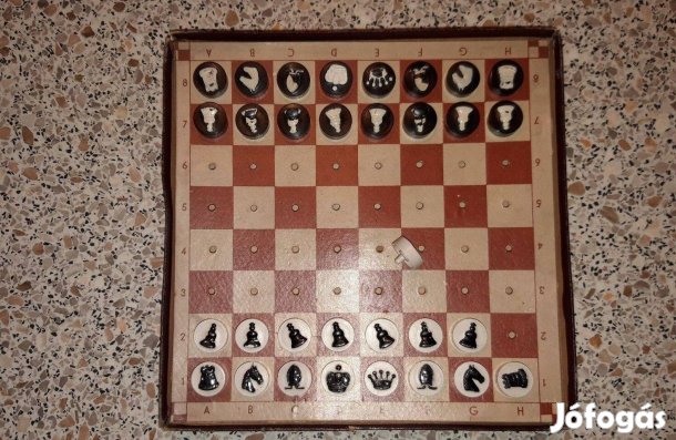19x19 cm-es retro utazó sakk