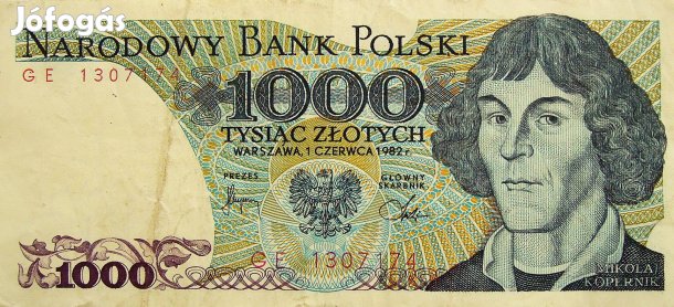 1.000 Zloty 1982 lengyel bankjegy papírpénz