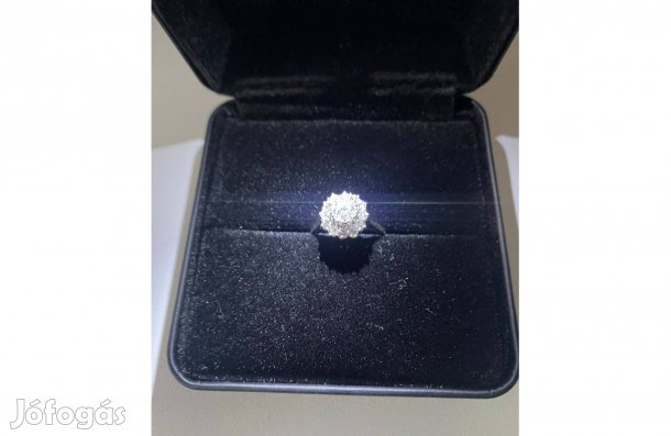 1,18 karátos gyémánt gyűrű 14 karátos fehér arany eljegyzési gyűrű