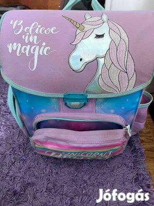 1-2 osztályos iskolatáska unikormis lila