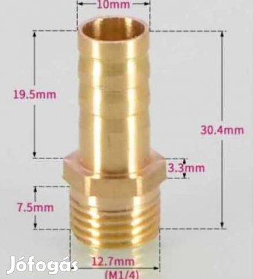 1/4"-os Réz Csőcsatlakozó 10mm (4386)