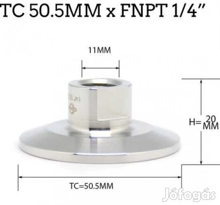 1,5"-os tri-Clamp átalakító 1/4"-os belső menet (3817)