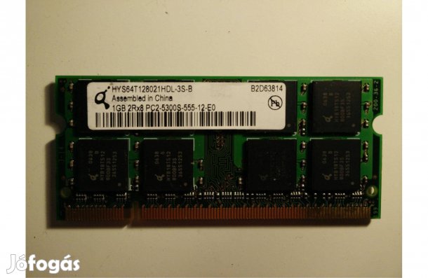 1 GB 667 MHz PC2-5300S DDR2 tesztelt laptop memória