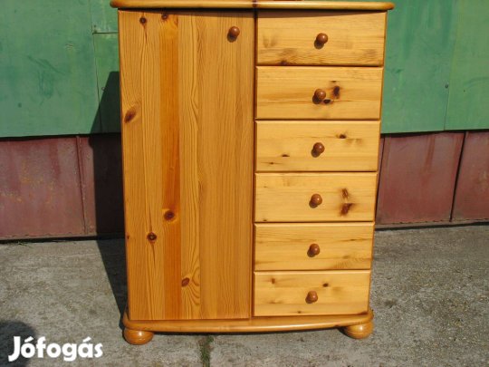 1 ajtós 6 fiókos komód fenyő komód (Anikó)