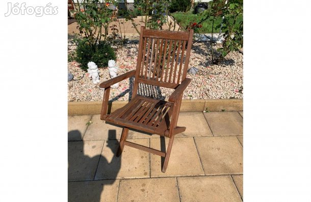 1 db Tömör Tikfa Karfás Kerti szék Összecsukható