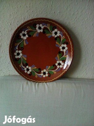 1 db virágmintás kerámia dísz tányér 22 cm átmérőjű számozott