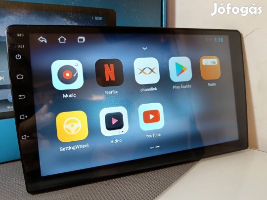 1 dín Android autós multimédia 9 colos kijelző 4/64Gb