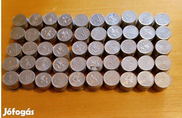 1 és 2 Ft - os pénzérmék (900 db összesen)