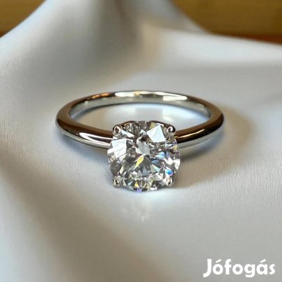 1 karát labor gyémánt solitaire 14k fehér arany eljegyzési gyűrű