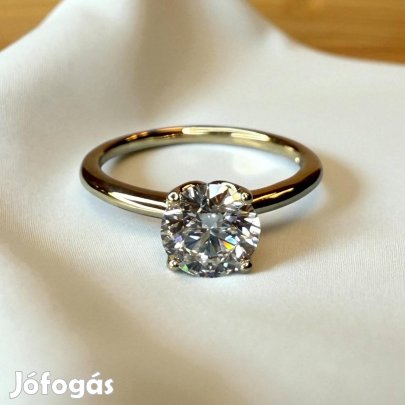 1 karát labor gyémánt solitaire 14k sárga arany eljegyzési gyűrű