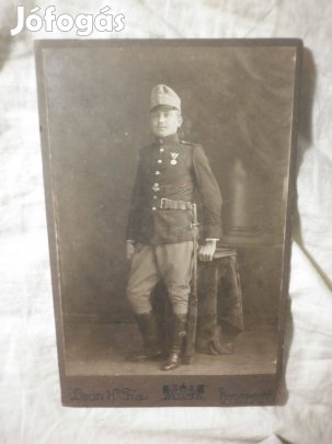 1 világháborús katona fotó keménytáblás 16,5cm