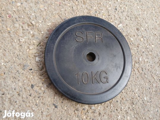 1 x 10 kg gumis gumírozott gyári súlytárcsa 31 mm súly súlyzó
