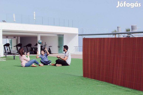 1 x 3 m Vörös- barna Nádfonat, Vimet LOP természetes hatással, címére