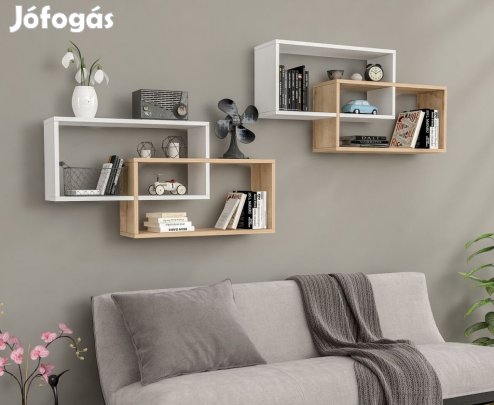 1db fali polc 104x22x45cm fehér barna GR-03