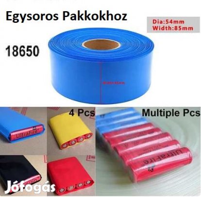 1m Zsugorfólia 18650 Egysoros Pakkokhoz  85mm Kék (5535)