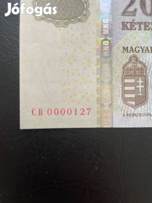 2000 forint 2008. Unc hajtatlan bankjegy alacsony sorszám