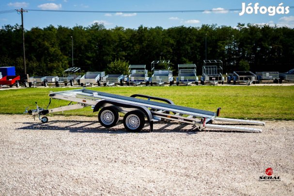 2000kg-os - 4x2m-es új autószállító utánfutó - Bakon - 1.499.000 Ft