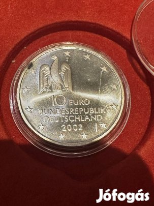 2002-es német ezüst 10 eurós 0,925. 18 gramm. 