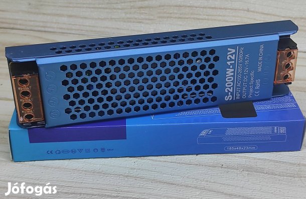 200W AC/DC 12V 16.7A tápegység led szalag led panel, kamera tápegység