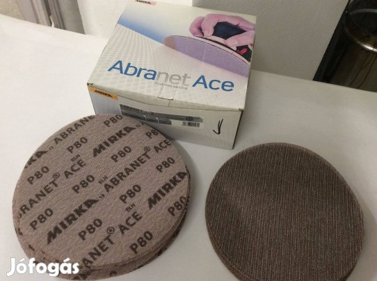 200mm körcsiszoló Mirka Abranet Ace csiszolóháló P80 kör tépőzáras csi