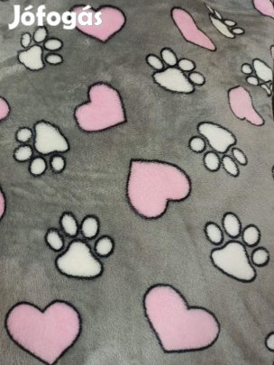 200x230cm puha takaró wellsoft ágytakaró szürke mancs mintás