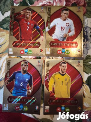2018 FIFA Panini Adrenalyn limited edition focis kártyák