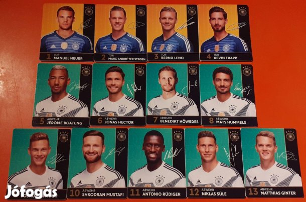 2018-as Német foci válogatott digitálisan aláírt kártya szett