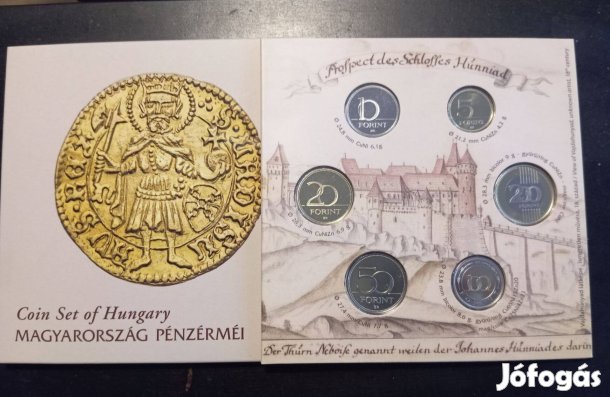 2022. Hunyadi János aranyforintja + forgalmi pénzek. (díszcs.)