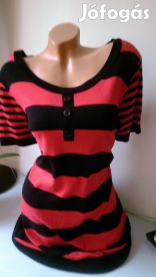 2026 Divat, Pink, Fekete, Csíkos, Tunika. Méret: XI-2XL Kód: TU 201