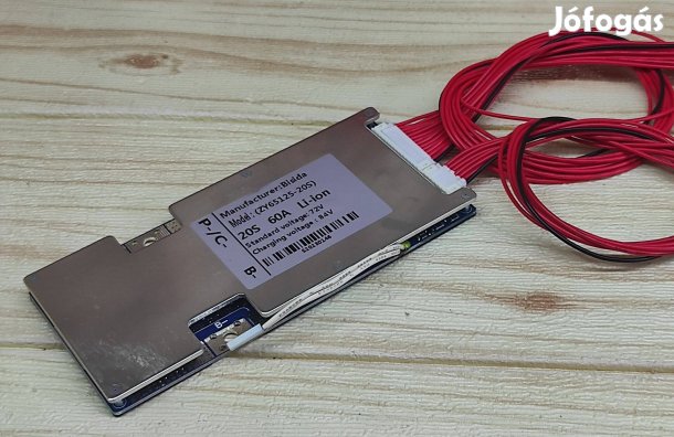 20S 60A 74V BMS áramkör túlmelegedés védővel ballanszeres Li-ion akku