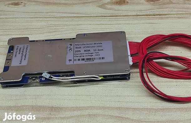 20S 80A 74V BMS áramkör túlmelegedés védővel ballanszeres Li-ion akku
