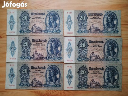 20 Pengős 1941-es papírpénz 6 db