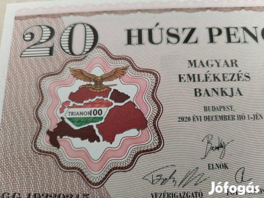 20 Pengős "Gömbös Gyula" Trianon emlék papírpénz