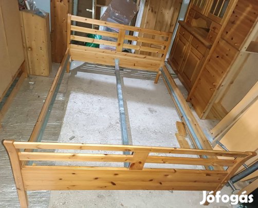 20% engedmény! 140x200 cm-es fenyő franciaágy kompletten.