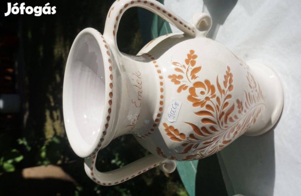 20 cm.-es túri fazekas kerámia virágváza eladó