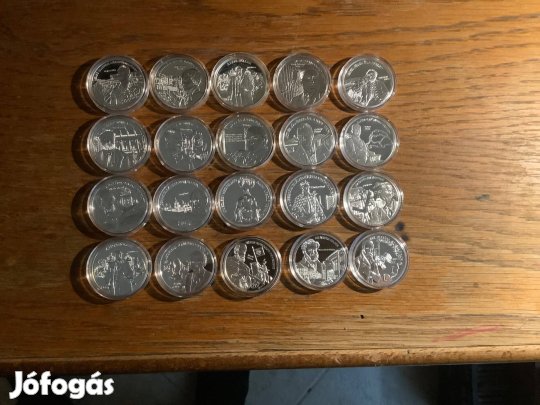 20 darab Nemzetünk nagyjai ezüst érem