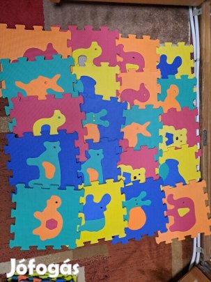 20 darab állatos szivacs puzzle, habtapi