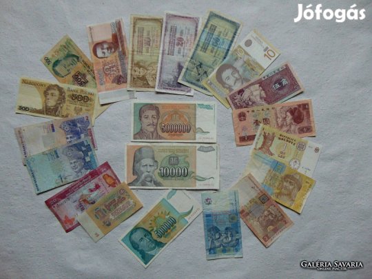 20 darab külföldi bankjegy LOT ! 03 Kép szerinti állapotban