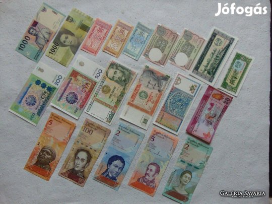 20 darab külföldi bankjegy LOT ! C Kép szerint