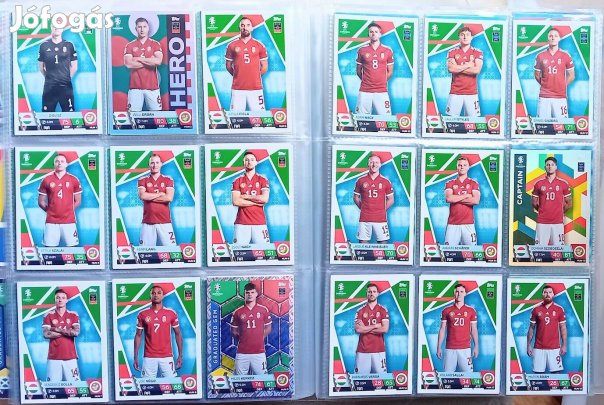 20 darab magyar válogatott focis kártya Topps Euro 2024 Match Attax