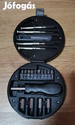 20 db os kompakt szerszámkészlet gumiabromcs formájú tokban Új