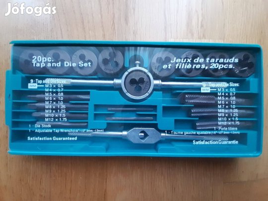 20 db-os menetmetsző és menetvágó készlet