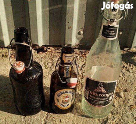 20 db régi és újabb csatosüveg, különböző űrmértékben