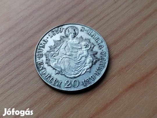 20 krajcáros B 1839-es Magyar Madonnás /Körmöcbányai/ vere
