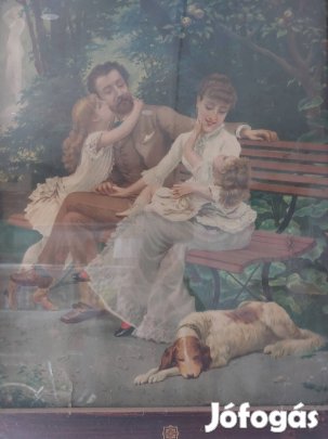 20 sz eleji nyomat, kép fa keretben