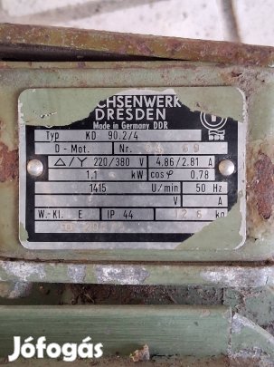 220/380 v. 1415-ös fordulat villanymotor