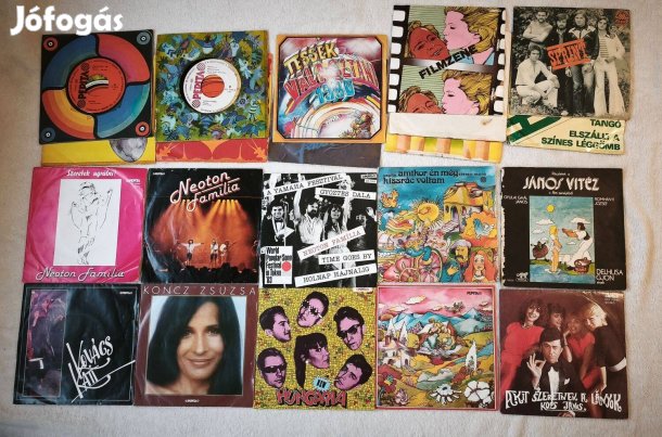 22 db EX/VG+ állapotú magyar vinyl/bakelit kislemez